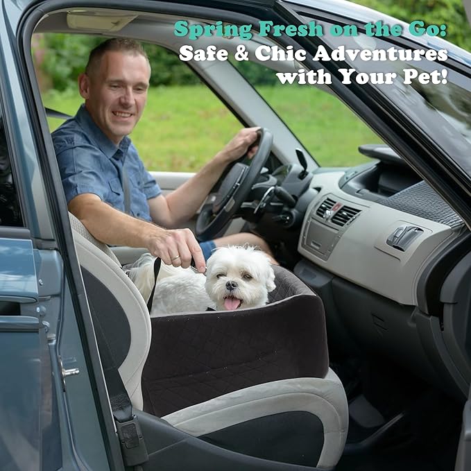 Dog Car Seat for Small & Medium Dogs - Crash-Protective, Non-Slip, Protects Car Interior, Detachable & Washable