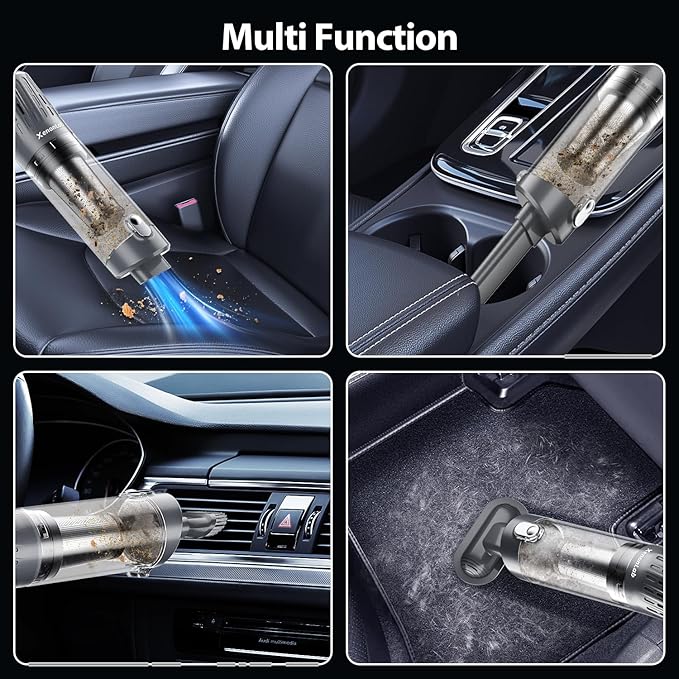 Handheld Vacuum Cordless 25000Pa Car Vacuum 3-in-1 Handheld Vacuum, Includes Smart Display and Charging Base Hand Vac Cordless Rechargeable One-Touch Empty for Home/Pet/Car(Silver)