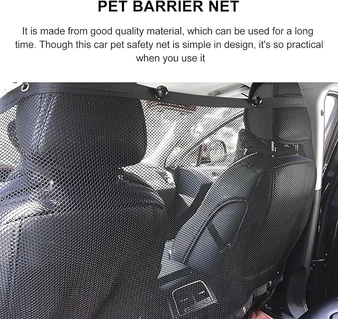 2 Sets Pet Safety Fence Net for Car Dogs Mesh Barrier for Vehicle Back Seat Separation Easy Install Pet Car Mesh Divider for Suvs and Trucks