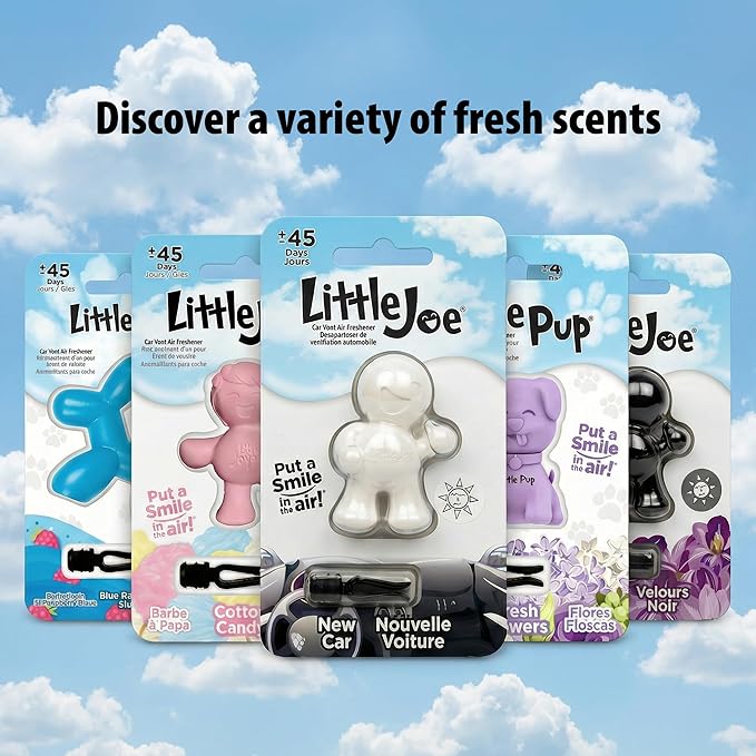 Little Pup 96602-6PK Vanilla Scent, Car Air Freshener, Clips to A/C Air Vent, Alcohol-Free Fragrance Oil, Non-Hazardous and Non-Toxic Plastic, Set of 6