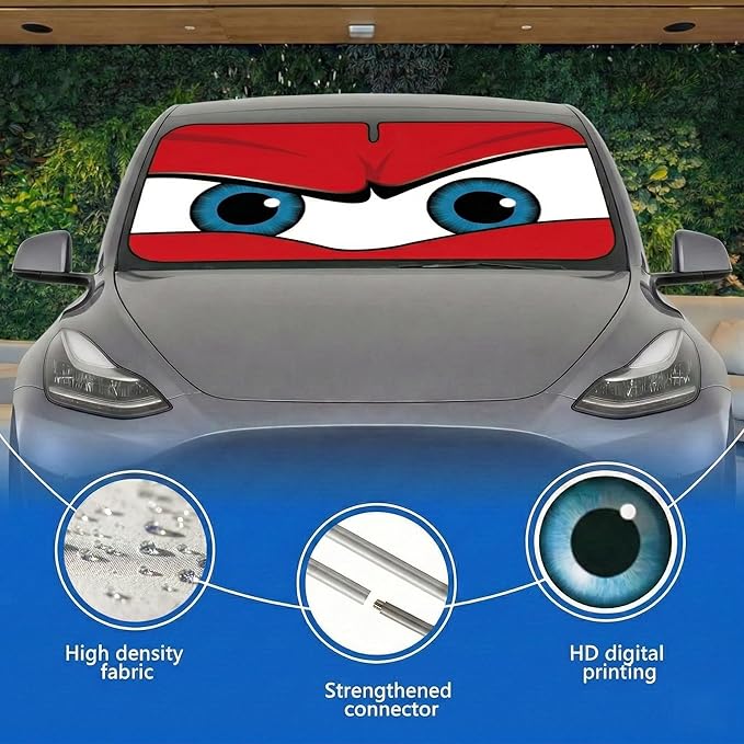 eygeufg Windshield Shade, Car Sun Shade for Front Windshield (Grey, Tesla Model Y/3)