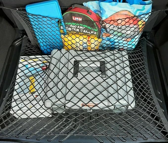 (Qty.2) Rear Trunk Organizer Cargo Nets for Acura Integra 2023–2026 – Floor + Envelope Style Cargo Nets for Hatchback – Premium Mesh Car Trunk Organizer – Compatible with Acura Integra