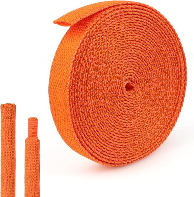 2:1Heat Shrink Braided Cable Sleeve,19.89FT 8mm（20/64″） Orange Wire Wrap Sheath Protection Insulated Flame-Retardant Wire Wrapping Protector and Organizer.