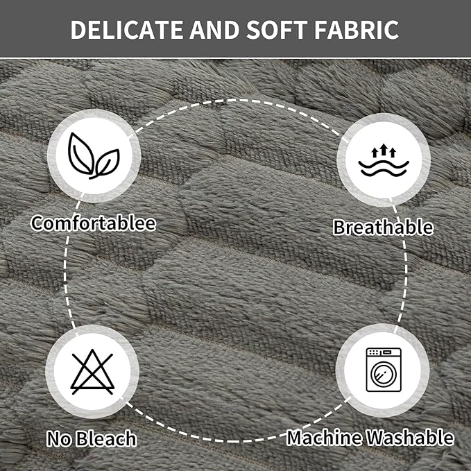 Plush Warm Sofa Covers Washable, Funny Fuzzy Couch Cover for Dogs Washable, Non-Slip Couch Covers for Sectional Sofas, Soft Sofa Slipcover for Pet & Kid(1PC, Dark Grey, 36"×83", Single Seater)