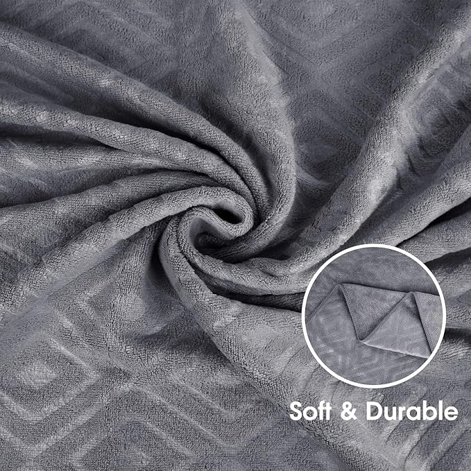 JML Large Microfiber Bath Towels Set of 2, 30" x 60", Oversized, Soft, Super Absorbent,Fast Drying, Perfect for Shower, Sauna,Gym, Sports,Travel, Fitness, Yoga - Grey Diamond Pattern