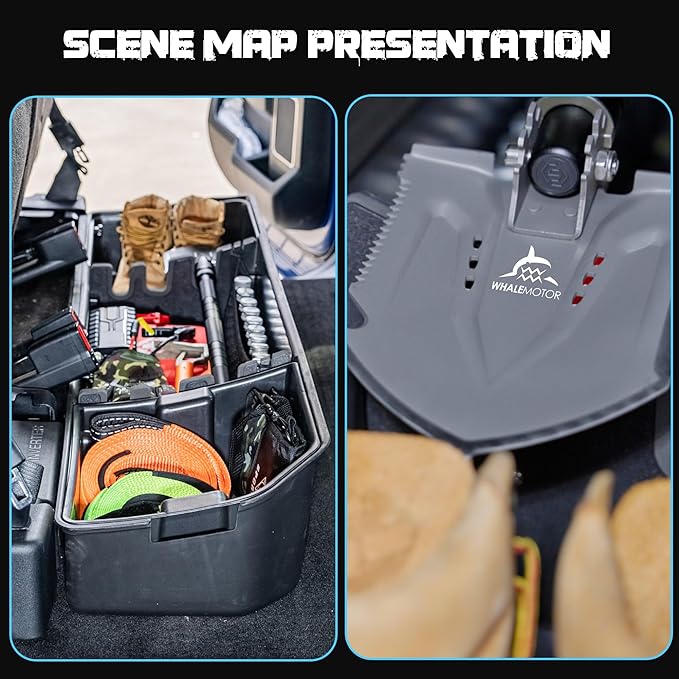 WHALEMOTOR Underseat Storage Compatible with Ford F150(2015-2026)&Super Duty(2017-2026) SuperCrew/Crew Cab, Upgraded Rear Under Seat Organizer Cargo Box for F-150 F250 F350 F450 F550