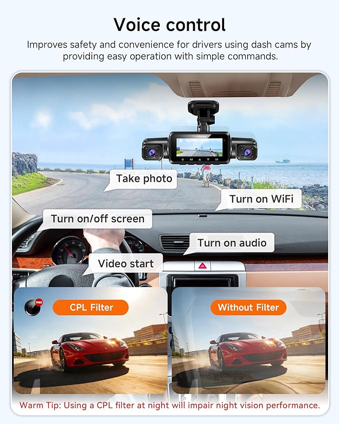 4K STARVIS 2 Dash Cam Front and Rear, 360° 4 Channel Dash Camera for Cars, Car Video Recorder with AI Driver Monitor System, Free 64GB Card, 5GHz WiFi GPS, WDR Night Vision HDR,24H Parking Mode(N900)