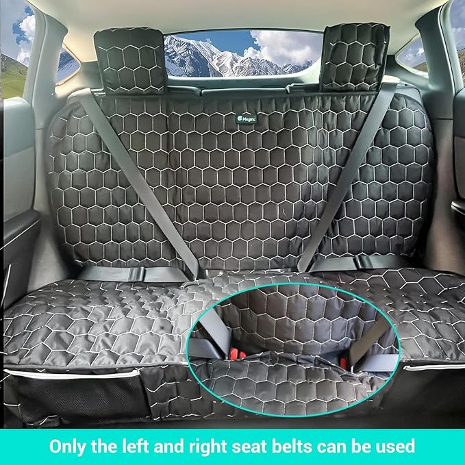Meginc Dog Seat Covers for Tesla Model Y Back Seat Cover for Kids, Heavy Duty Bench Seat Cover with Headrest for Model Y, Non Slip Waterproof Durable Custom Fit Back Seat Covers for 2020-2025 Model y