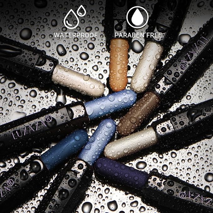 Neutral Eyeshadow Stick Makeup 6PCS Set, Blue Metallic Shimmer Matte Cream Eye Shadow Eyeliner Brightener Pencil Crayon - JEANS BLUE