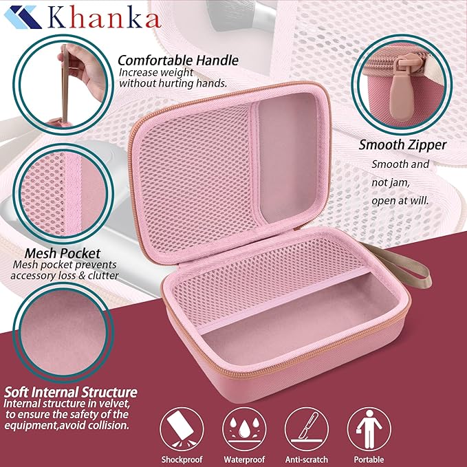 khanka Hard Storage Case for WOLFBOX MF200/MF100/MF50 Electric Air Duster,Case only (Pink, for Wolfbox MF100 MF50)