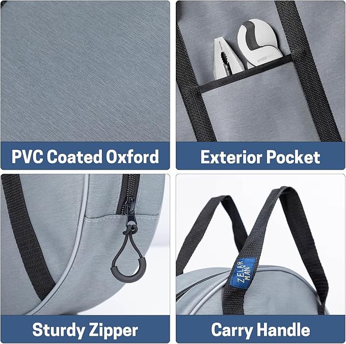 14 Inch Jumper Cable Bag,Tools Cable Bag, Cable Storage Organizer With Exterior Pocket For EV Charging Cables for Electric Vehicles,Extension Cables
