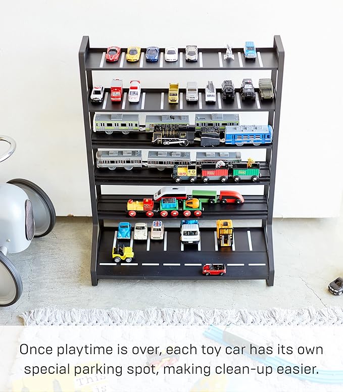 Yamazaki Home Tower Train Storage Display | Hotwheels Model Car Display | Kids Toy Storage - Steel
