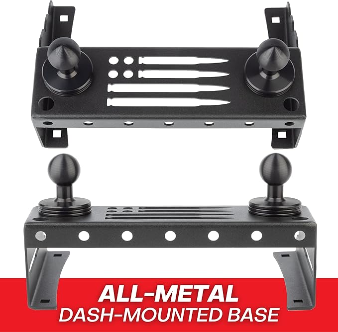 Bulletpoint Metal Dash Mount Phone Holder Compatible with 2015-2020 Ford F150 & 2017-2022 F250/F350 Super Duty - Dual 20mm Ball Dash F150 Phone Mount (Spring-Loaded)