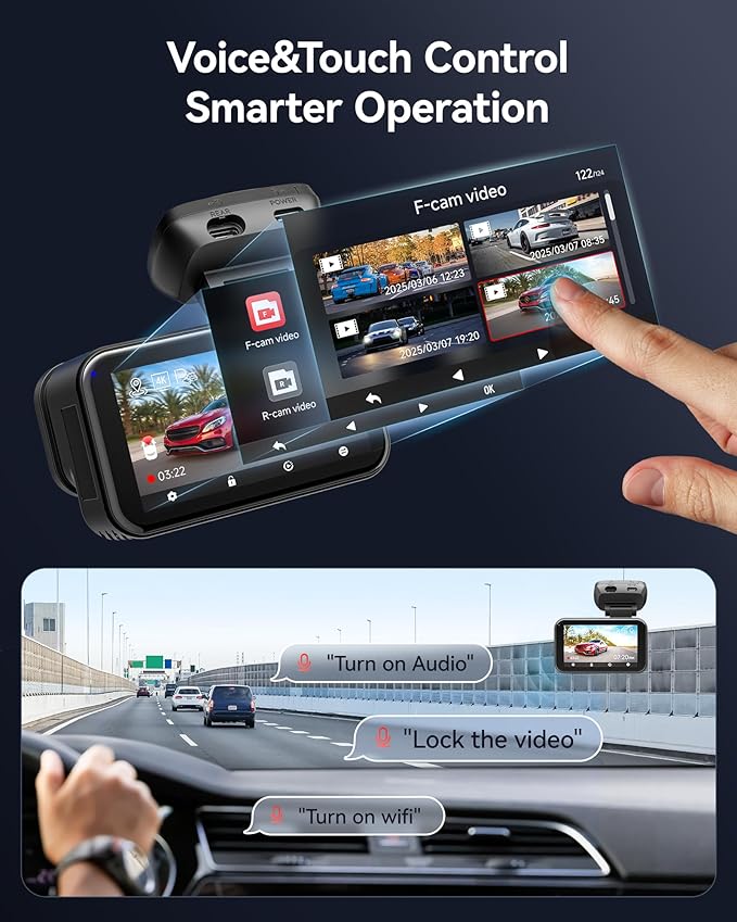 REDTIGER ViewClear 70 4K+2.5K Dash Cam Front and Rear, 8MP STARVIS 2 IMX678 x Noctura™ Sensor, Dual HDR Hyper Night Clarity, 5.8GHz WiFi 6, 30MB/S Fast Download, Dash Camera with 24H Parking Monitor