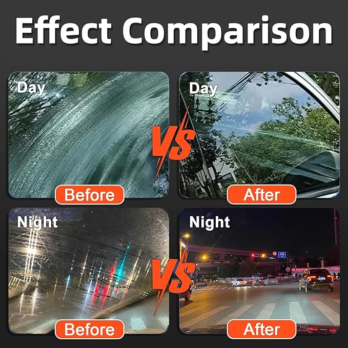 Glass Oil Film Remover for Car, Windshield Oil Film Remover, Roll-On Car Glass Cleaning Brush, Removes Smudges, Rain Fog, Improve Clarity for Driving, Clear Vision Glass Cleaner Tool (100ML, 1PC)