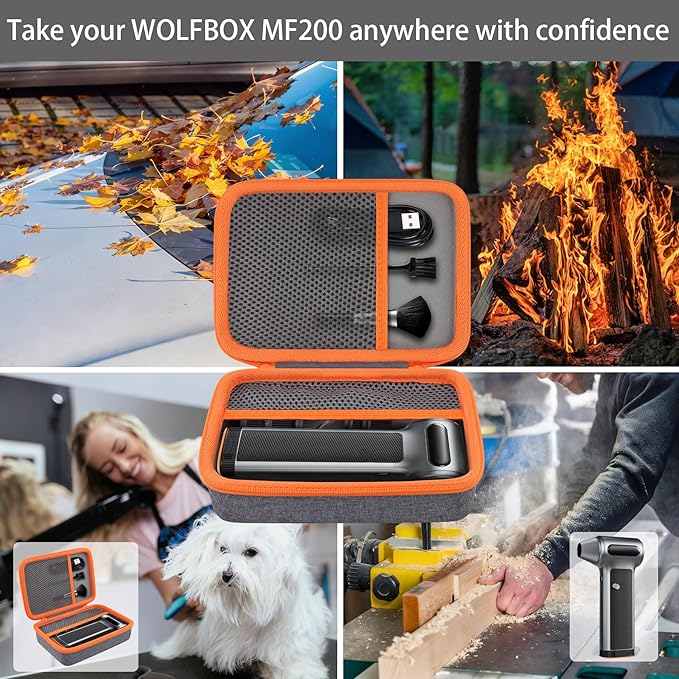 khanka Hard Storage Case for WOLFBOX MF200 Electric Air Duster, Compatible with Wolfbox MF200 Air Compressor and Accessories, Case Only