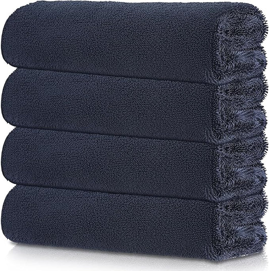 4 Pack 36x24 Inch Large Microfiber Car Drying Towels, Microfiber Towels for Cars, Ultra Absorbent, Streak Free, Scratch Free, Lint Free, Quick Dry, Multi-Purpose