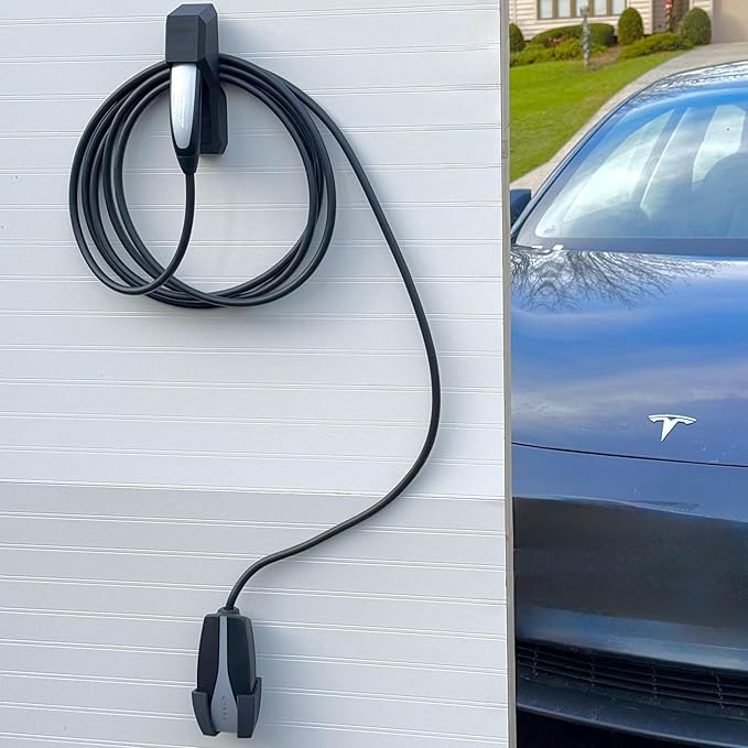 Chargeifier Tesla Charging Cable Organizer with Latch use w/Model S Model 3 Model X Model Y w/Mobile Connector Bracket-Automotive Accessories (Charger and Mobile Connector Holder)