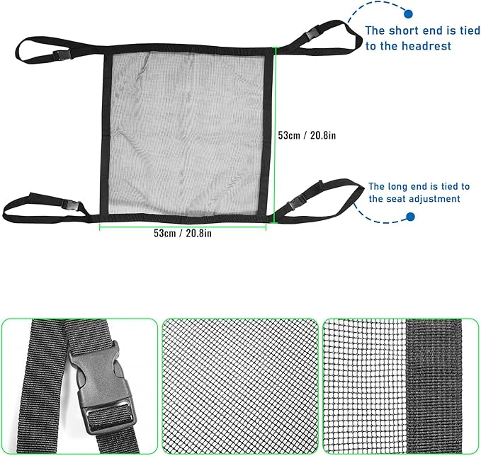 RUIANTE Dog Car Net Barrier Pet Travel Barrier Car Divider Mesh Drive Safely Adjustment Length for Children and Pets Dogs Sturdy Mesh Car Ceiling Cargo Net Universal Fit Cars SUVs Truck Pickup Black