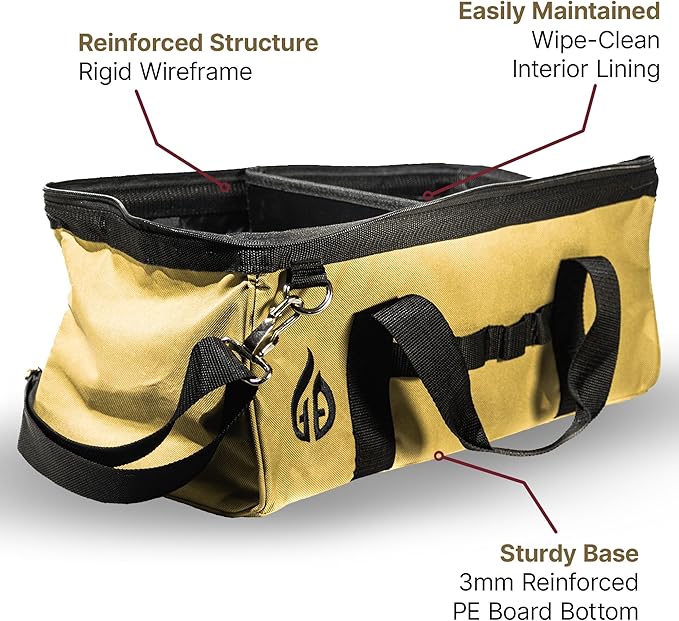 Grill Tool Bag 18 Inch with Adjustable Divider - Premium BBQ Accessory Storage Case for Blackstone Griddle Tools, Heavy-Duty Wipe Clean Canvas, Tailgating, Trunk, Camping Organizer - Gifts for Men