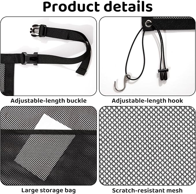 TKYZ Dog Car Barrier,Dog Car Net Barrier with Mesh Organize,Pet Divider Fit Car/SUV/Truck