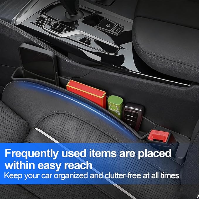 2-Pack Car Seat Gap Filler, Universal Fit Seat & Console Gap Plug, Durable Car Crevice Blocker to Stop Phones, Wallets & Small Items from Dropping (2)