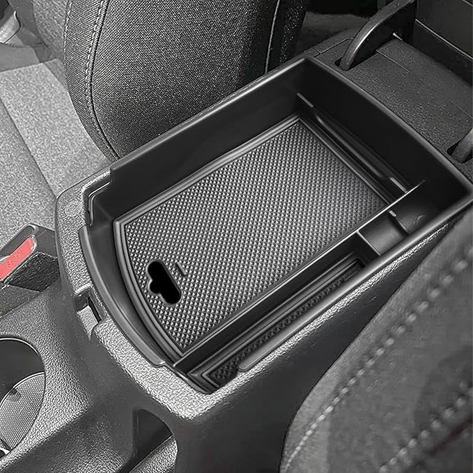 EDBETOS Center Console Organizer Tray Compatible with KIA Soul 2020 2021 2022 2023 2024 2025 Accessories EV S LX GT-Line EX Turbo, Interior Secondary Armrest Storage Box ABS Insert Tray, Black Trim