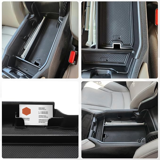 Muslogy for Accord 2026 2025-2023 Center Console Organizer Armrest Storage Box Divider Insert Tray Compatible with Honda Accord Accessories LX EX Sport Hybrid EX-L Sport-L Touring (V1 with Card Slot)