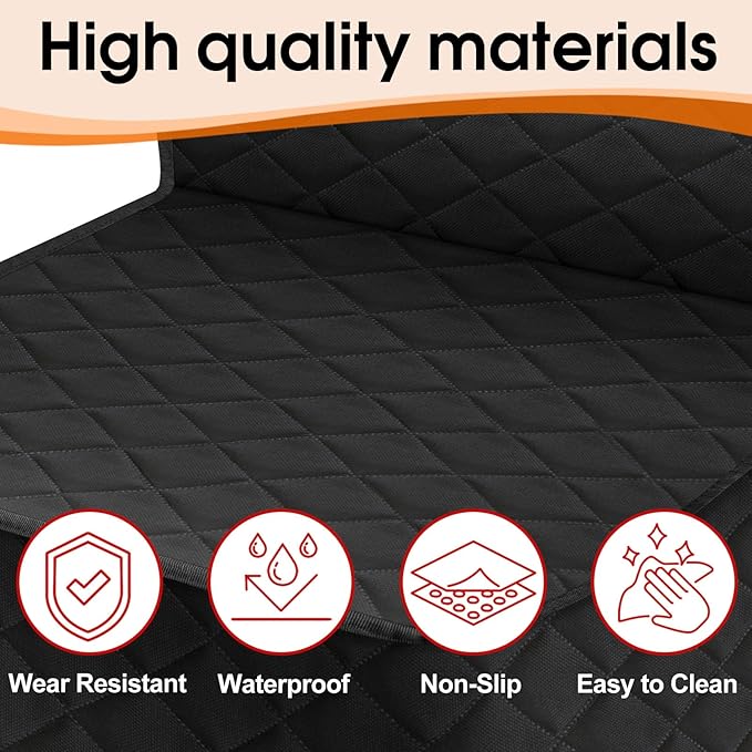 NECKORY 2 Pack Front Dog Seat Cover, Waterproof Car Seat Covers for Dogs Nonslip Scratch-Proof Dog Seat Cover Front Seat Cover for SUV, Sedans,Trucks,Cars - S, Black