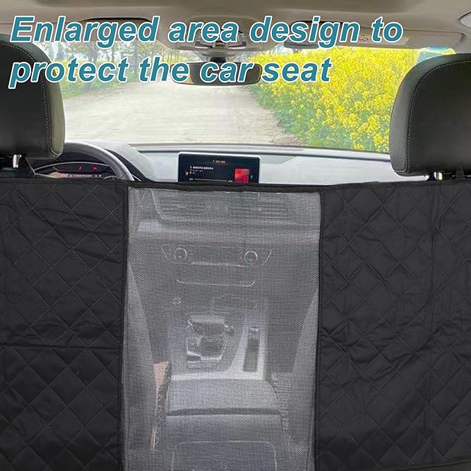 Dog Car Net Barrier, Pet Barrier with Adjustable Rope, Universal for Cars, SUVs, Easy Install, for Safe Driving with Children Pets, Black