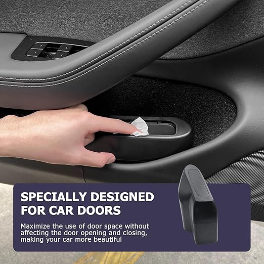 LUWU Car Trash Can Compatible with 2018-2022 2023 2024 2025 Tesla Model3 & ModelY Interior Accessories Car Trash with Lid Portable Mini Trash Dustbin Garbage Trash Bin Car Waste Bin Leak-Proof (Left)