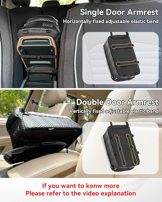 PETSFIT Center Console Dog Car Seat with Safe Protection Hooks, Pet Car Seat with Upgraded Safety Tethers, Washable Cushion, Console Dog Car Seats for Small Dogs Up to 8 Lbs(Black)