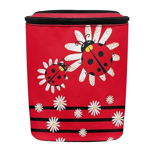 Ladybug Automotive Garbage Cans Waste Basket for Backseat Headrest Hanging Trash Can Daisy Car Trash Can Bags Container Waste Basket Fit for SUV Truck Sedan Van