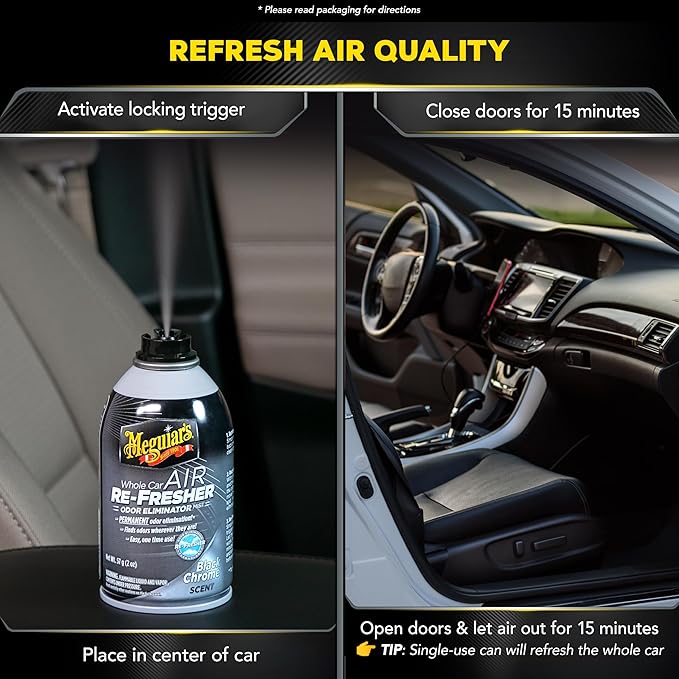 Meguiar's Air Re-Fresher, Black Chrome scent, 2 oz (Pack of 3)