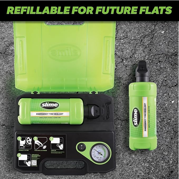 Slime 50159 Flat Tire Repair Kit, Smart Spair Ultra, All-in-one Solution, Repairs and Inflates, Truck/SUV, 15 Min Fix