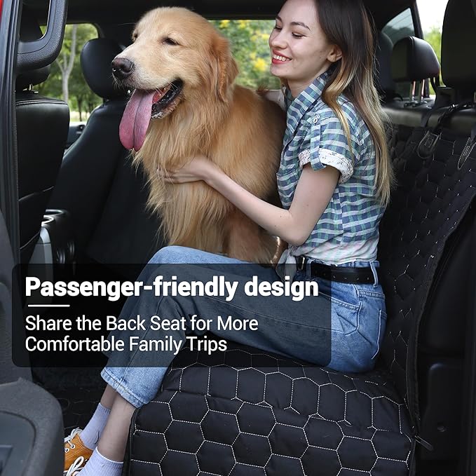 Meginc Dog Car Seat Cover for Trucks, Car Seat Cover for Back Seat Protector F150 Ram 1500, Waterproof Dog Hammock for Truck with Mesh Window Heavy Duty Seat Cover for F-Series/GMC Sierra/Silverado