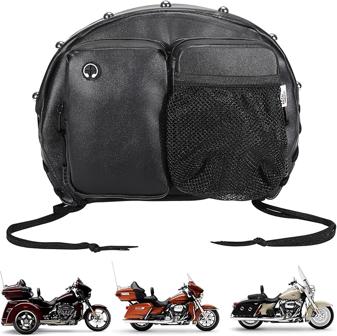 KEMIMOTO Motorcycle Backrest Bag Sissy Bar Driver Backrest Bags Organizer Kit Rider Back Rest Seat Pocket Compatible with CVO Road Glide Limited Tri Glide Touring Softail