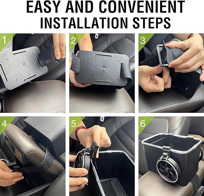 Car Armrest Storage Box with 2 Cup Holders - 2024 New Between Car Seat Organizer with Cup Holder, Universal Car Arm Rest Storage Box Organizer (White)