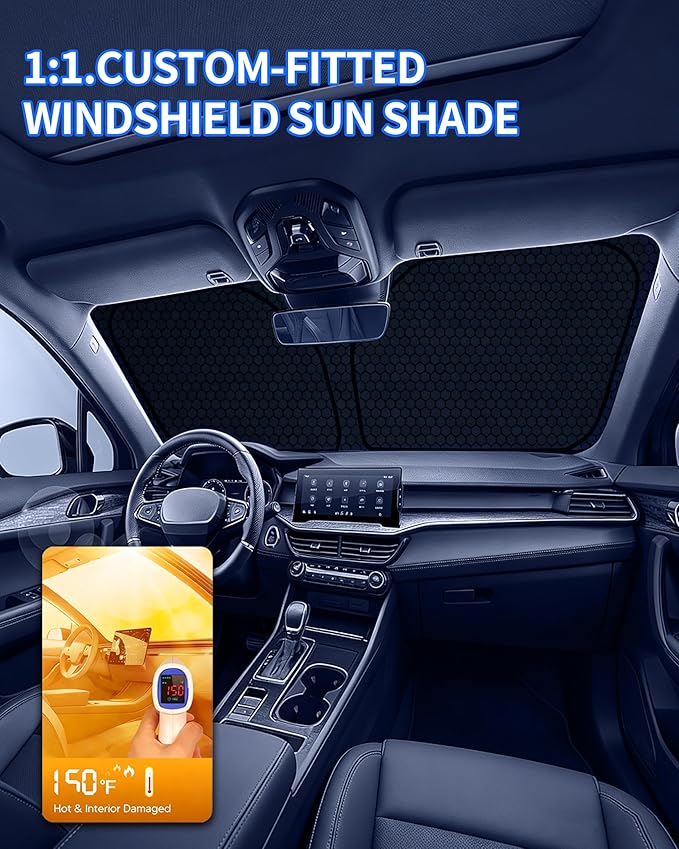 SRX Customized Windshield Sun Shade for 2010 2011 2012 2013 2014 2015 2016 SRX Front Window Sunshade Visor Protector Foldable Blocks UV Rays Keep Car Cooler Accessories