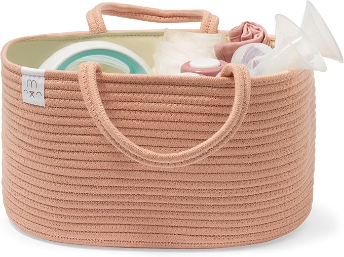 Natemia Baby Diaper Caddy Organizer - Baby Shower Basket for Gifts - Nursery Storage for Diapers, Wipes, Breast Pump - Portable Organizer and Gift Bag - Newborn Essentials