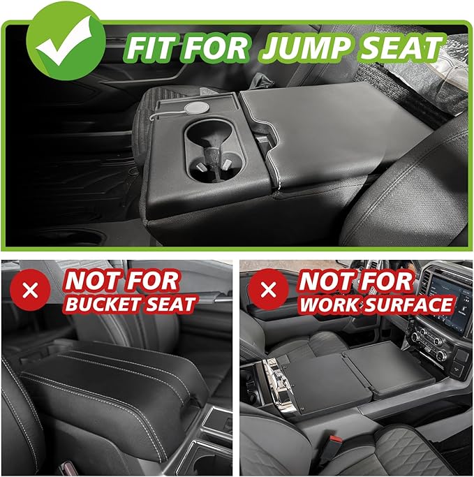 Muslogy Jump Seat Center Console Organizer Compatible with Ford F150 2021-2025 2026 Accessories Storage Insert Box Console Armrest Divider(Jump Seat ONLY) - Lower Organizer