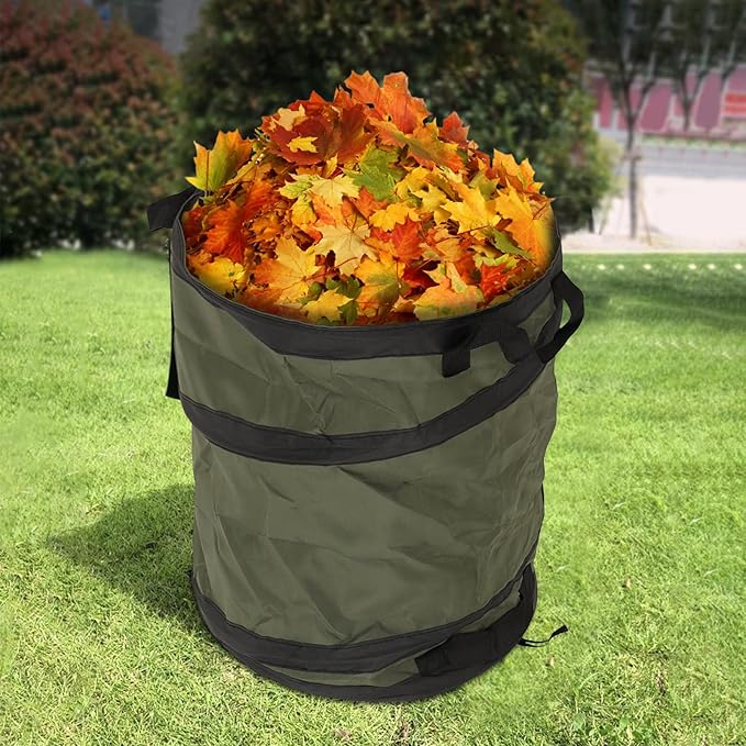 Collapsible Camping Trash Can 37.8L Portable Folding Garbage Bin with Bottom Handle Oxford Cloth Outdoor Trash Can for Car Picnic BBQ Road Trip Garden