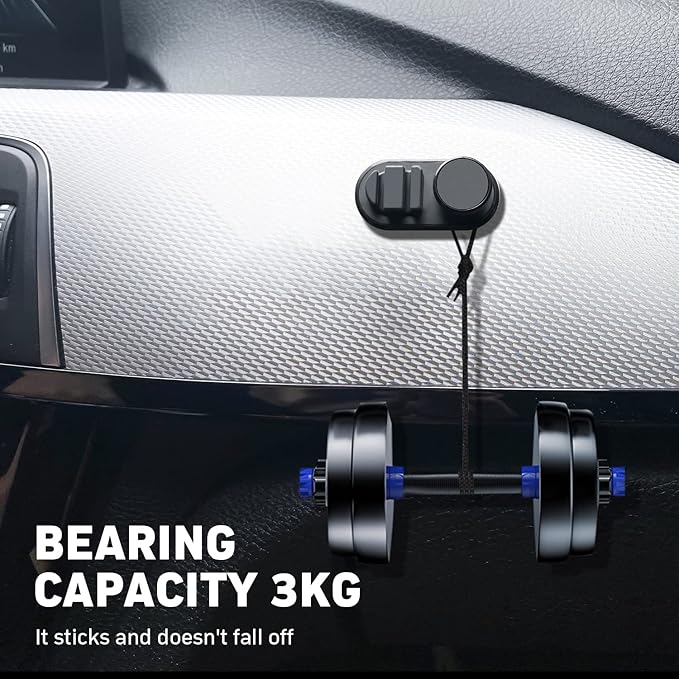 Car Dashboard Hook Holder for Key, Charging Cable, Data Cable,Earphone Cable,Bag and Mask, Phone Cord Organizer Stick on Dashboard,Hanging Hooks, Holder, Organizer, Winder for Car,Door and Wall