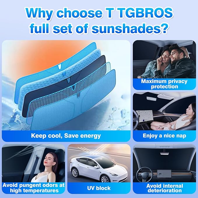 T TGBROS Windshield Sun Shade for Chevrolet Equinox 2025 2026 Car Window Shades Thicken UV Block and Blackout Privacy Foldable Sunshades 8PCS Accessories Keep Cool Sun Visor Covers
