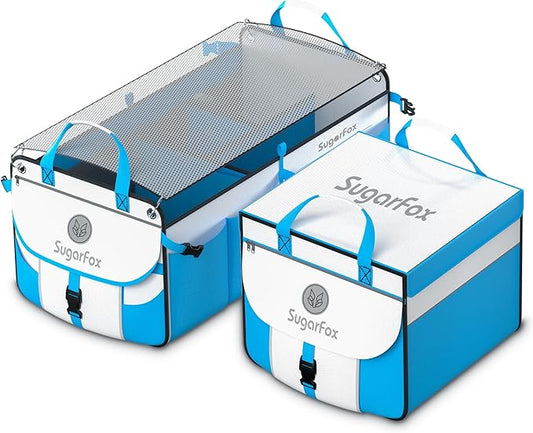 Car Trunk Organizer for SUV - 63L+26L Modular Storage, Heavy-Duty, Foldable Waterproof, Soft & Hard Covers, Non-Slip, Multi-Compartment, Blue M006