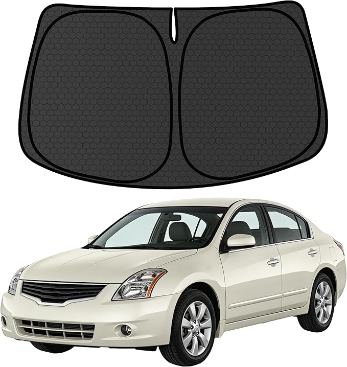 Sentra Customized Windshield Sun Shade for 2007 2008 2009 2010 2011 2012 Sentra Front Window Sunshade Visor Protector Foldable Blocks UV Rays Keep Car Cooler Accessories