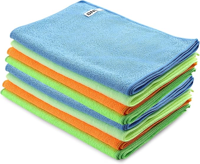 DNA Motoring TOOLS-00258 Cleaning Towels Car Washing Microfiber Cloth for Auto Detailing Home Kitchen, 12x16 Inch, Yellow, Orange, Blue, Green,Pack of 24