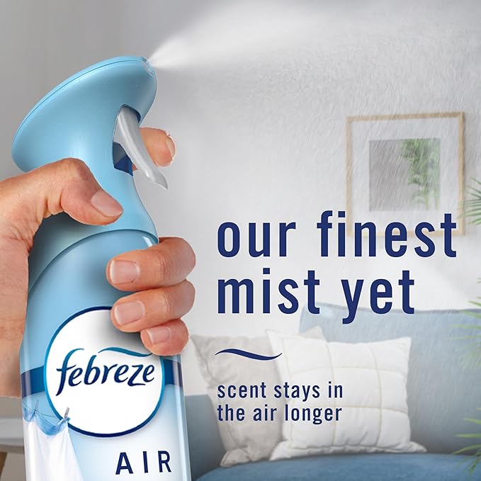 Febreze Air Mist, Air Freshener Spray, Odor Fighting Room Spray, Deodorizer for Home Bathroom Kitchen Office Apartment Dorm Room Classroom, Kitchen Odor Fighter Fresh Lemon Scent, 8.1oz