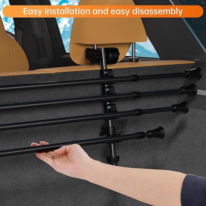 Topteng Adjustable Metal Pet Barrier for SUV, Car & Trucks Dog Car Guard gate Travel Barrier Big Dogs, Heavy-Duty Secure, Easy to Install & Store Universal Vehicles