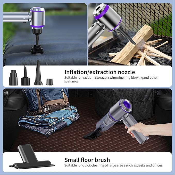 NWDEY Car Vacuum Cleaner High Power 20000Pa – Cordless Handheld Mini Vacuum & Air Duster for Car & Desk, Home, Office & Camping, Ideal Gift for Men & Women, 6000mAh Battery